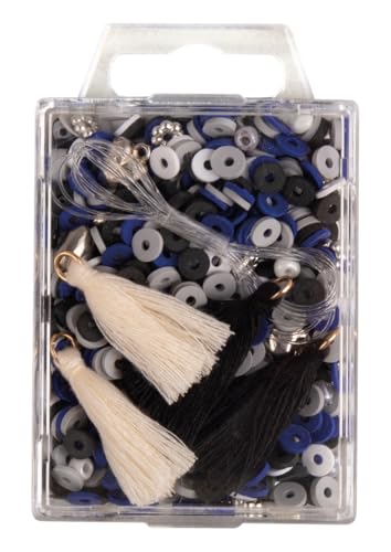 Rayher Heishi Perlen aus Polymer-Ton, jeansblau, Größen, Formen und Farben gemischt, Schmuckperlen, Bastelperlen, Mix mit Glasperlen, Quasten, Faden, 15403372 Rayher Heishi Perlen aus Polymer-Ton, jeansblau, Größen, Formen und Farben gemischt, Schmuckperlen, Bastelperlen, Mix mit Glasperlen, Quasten, Faden, 15403372 von Rayher