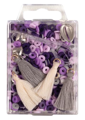 Rayher Heishi Perlen aus Polymer-Ton, lavendel, Größen, Formen und Farben gemischt, Schmuckperlen, Bastelperlen, Mix mit Glasperlen, Quasten, Faden, 15403312 Rayher Heishi Perlen aus Polymer-Ton, lavendel, Größen, Formen und Farben gemischt, Schmuckperlen, Bastelperlen, Mix mit Glasperlen, Quasten, Faden, 15403312 von Rayher