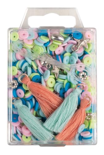 Rayher Heishi Perlen aus Polymer-Ton, blaugrün hell, Größen, Formen und Farben gemischt, Schmuckperlen, Bastelperlen, Mix mit Glasperlen, Quasten, Faden, 15403405 Rayher Heishi Perlen aus Polymer-Ton, blaugrün hell, Größen, Formen und Farben gemischt, Schmuckperlen, Bastelperlen, Mix mit Glasperlen, Quasten, Faden, 15403405 von Rayher