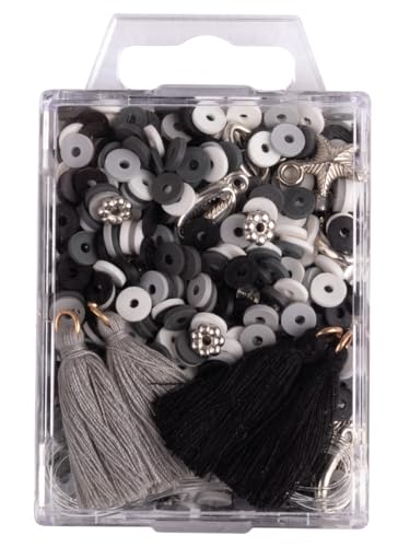 Rayher Heishi Perlen aus Polymer-Ton, schwarz/weiß, Größen, Formen und Farben gemischt, Schmuckperlen, Bastelperlen, Mix mit Glasperlen, Quasten, Faden, 15403573 Rayher Heishi Perlen aus Polymer-Ton, schwarz/weiß, Größen, Formen und Farben gemischt, Schmuckperlen, Bastelperlen, Mix mit Glasperlen, Quasten, Faden, 15403573 von Rayher