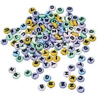 Rayher Bastelzubehör Plastikperlen Buchstaben rund mehrfarbig von Rayher