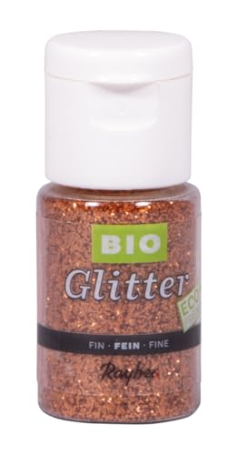 Rayher Bio-Glitter, fein, pastell kupfer, Streuglitter, Eco friendly, Bio-Qualität, Flasche 7 g, Glitzer ideal zum Basteln und Dekorieren, biologisch abbaubar, ohne Mikroplastik, 39590638 von Rayher