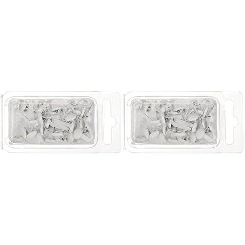 Rayher Brads Rund, 4 mm + 8 mm ø gemischt, Farbe weiß, Blisterbox 75 Stück, Mini-Brads für Scrapbooking und zum Basteln, Musterklammern, Spreizklammern, 7871602 (Packung mit 2) von Rayher