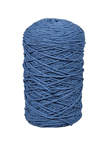 Rayher Braidy Recycling Garn, geflochten, 2 mm ø,jeansblau, 250 g Knäuel, Lauflänge ca. 250 m, Strickgarn, Häkelgarn, Textilgarn, Bastelgarn, Knüpfgarn, Macrameegarn, 42009372 von Rayher