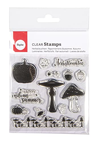 Rayher Clear Stamps Herbstleuchten, Bogen 102,5 x 97 mm, 13 Motive, klare, transparente Stempel, durchsichtig, Silikonstempel, 50251000, Natur, 15 von Rayher