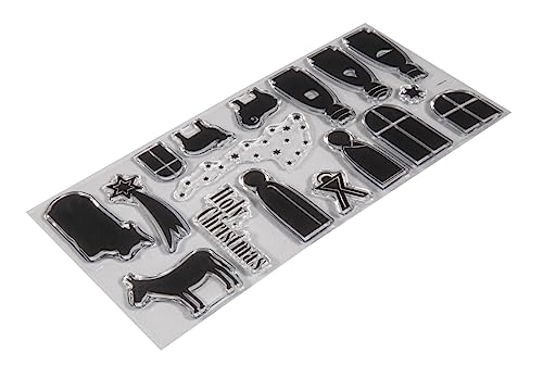 Rayher Clear Stamps “Krippe”, Bogengröße 97 x 205 mm, 17 Motive, transparente Stempel, durchsichtige, klare Silikonstempel, 50277000 von Rayher