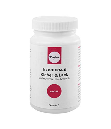 Rayher Decoupage Kleber & Lack Gloss, Flasche 236 ml, Serviettenkleber, transparenter Kleber und Schutzlack, glänzend, 38942000, 6.1 x 6.1 x 11 cm Rayher Decoupage Kleber & Lack Gloss, Flasche 236 ml, Serviettenkleber, transparenter Kleber und Schutzlack, glänzend, 38942000, 6.1 x 6.1 x 11 cm von Rayher