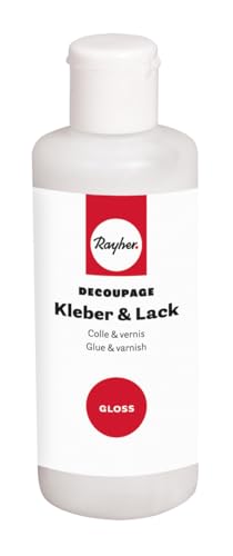 Rayher Decoupage Kleber & Lack gloss, Flasche 80ml, 35101000 von Rayher