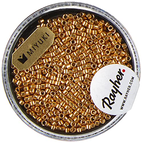 Rayher Delica-Rocailles, Miyuki-Rocailles, gold, 1,6 mm ø, Dose 4 g, Perlen zum Auffädeln, Glasperlen klein, 14760616 Rayher Delica-Rocailles, Miyuki-Rocailles, gold, 1,6 mm ø, Dose 4 g, Perlen zum Auffädeln, Glasperlen klein, 14760616 von Rayher