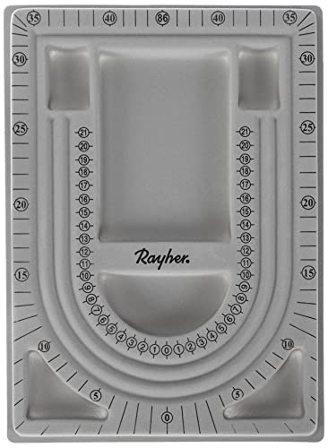 Rayher Design Platte für Perlen, 23 x 33 cm, Kunststoff, graue Beflockung, Perlenbrett, zum Gestalten von Ketten und Armbändern, 8902900, Grau Rayher Design Platte für Perlen, 23 x 33 cm, Kunststoff, graue Beflockung, Perlenbrett, zum Gestalten von Ketten und Armbändern, 8902900, Grau von Rayher