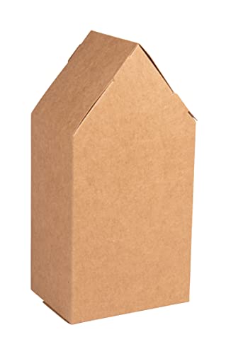 Rayher Faltschachtel Haus zum Befüllen, 10 x 7,5 x 20 cm, 3er Set, FSC zertifiziert, Geschenkbox aus Karton, kraft, Geschenkkarton, 67377521 von Rayher