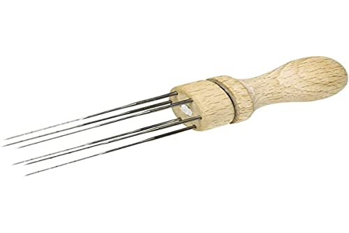 Rayher Filznadelgriff aus Holz, 6,2 cm lang, für 6 Filznadeln, 62 mm, ohne Nadeln, Filznadelhalter zum Trockenfilzen, 5362400, Braun von Rayher