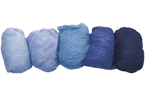 Rayher Hobby Rayher Hobby Rayher Filzwolle, reine Schurwolle, Vlies, Blautöne meliert, Set 5 Farben à 20 g, Filzwolle 100 g, 100% Wolle zum Filzen, Märchenwolle, 5363400 Rayher Hobby Rayher Hobby Rayher Filzwolle, reine Schurwolle, Vlies, Blautöne meliert, Set 5 Farben à 20 g, Filzwolle 100 g, 100% Wolle zum Filzen, Märchenwolle, 5363400 von Rayher