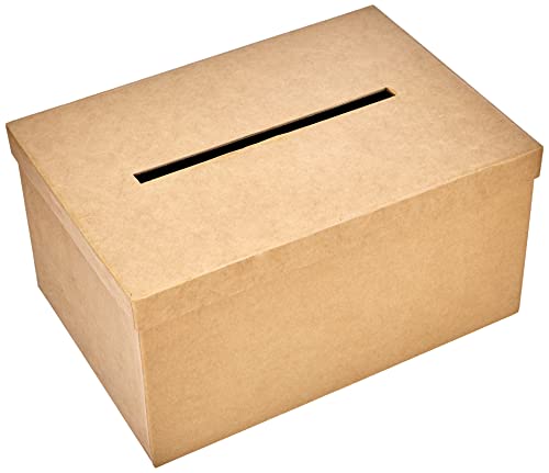 Rayher Geschenkkartenbox mit Schlitz, Pappmaché Kartenbox, FSC Recycled 100%, 30x21x15cm (LxBxH), Briefbox, Geldbox, zum Verzieren, 67202000, Natur von Rayher