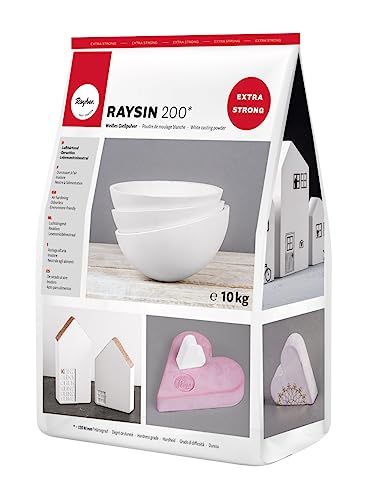 Rayher Raysin 200 Gießpulver, Beutel 10 kg, Gießmasse weiß, Reliefgießpulver, lufthärtend und geruchslos, 34475102 von Rayher