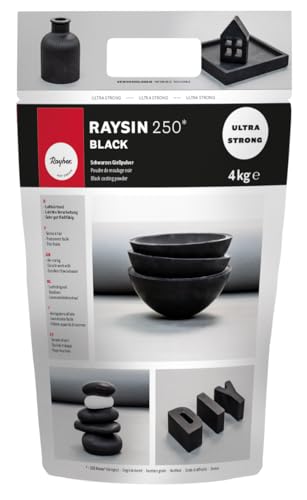 Rayher Gießpulver Raysin 250, schwarz, Gießmasse, Beutel 4 kg, Reliefgießpulver, lufthärtend und geruchslos, 34480576 von Rayher