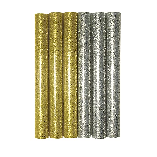 Rayher Glitter-Klebesticks, Ø 11mm / 100 mm f. Mini-Heißklebepistole, SB-Btl. 6Stück, 3333749 von Rayher