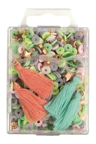 Rayher Heishi Perlen aus Polymer-Ton, orientgrün, Größen, Formen und Farben gemischt, Schmuckperlen, Bastelperlen, Mix mit Glasperlen, Quasten, Faden, 15403423 Rayher Heishi Perlen aus Polymer-Ton, orientgrün, Größen, Formen und Farben gemischt, Schmuckperlen, Bastelperlen, Mix mit Glasperlen, Quasten, Faden, 15403423 von Rayher