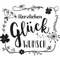 Rayher Herzlichen Glückwunsch Motivstempel Ranken 8,0 x 9,0 cm von Rayher