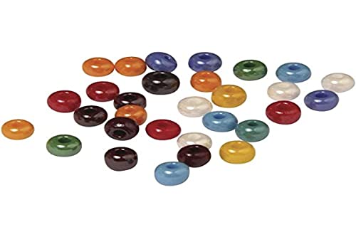 Rayher Großlochradl, Glas, Großlochperlen, Glasperlen, 5,4 mm ø, großes Loch, Schmuckperlen, Farben bunt gemischt, opak, Dose 55 Gramm, ca. 320 Stück, 1418449 Rayher Großlochradl, Glas, Großlochperlen, Glasperlen, 5,4 mm ø, großes Loch, Schmuckperlen, Farben bunt gemischt, opak, Dose 55 Gramm, ca. 320 Stück, 1418449 von Rayher