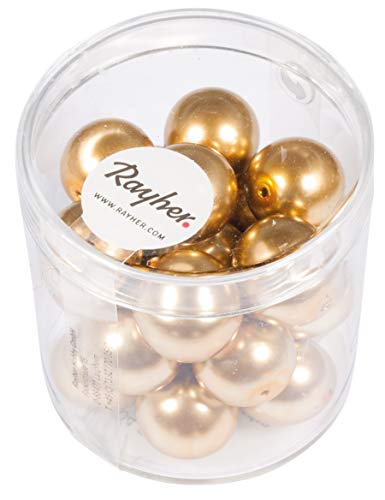 Rayher Hobby Rayher 14404616 Renaissance Glaswachsperlen, 12mm ø, Glas, Gold, Dose 21Stück Rayher Hobby Rayher 14404616 Renaissance Glaswachsperlen, 12mm ø, Glas, Gold, Dose 21Stück von Rayher