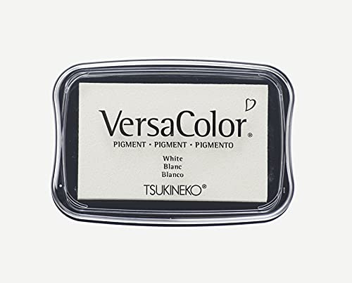 Rayher Hobby 29017102 Tsukineko Versa Color Pigment-Stempelkissen, weiß, 9,6 x 6,3 x 1,8 cm,Tinte auf Wasserbasis von Rayher