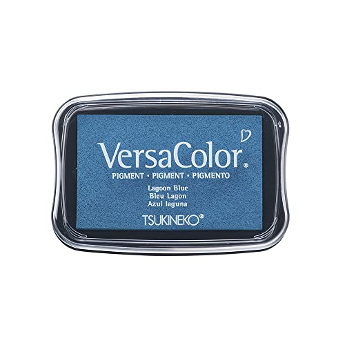 Rayher Hobby 29017390 Tsukineko Versa Color Pigment-Stempelkissen, lagune, 9,6 x 6,3 x 1,8 cm, Tinte auf Wasserbasis von Rayher