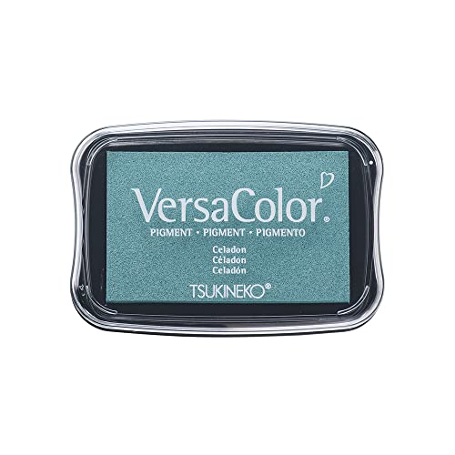 Rayher Hobby 29017408 Tsukineko Versa Color Pigment-Stempelkissen, celadon, 9,6 x 6,3 x 1,8 cm, Tinte auf Wasserbasis von Rayher