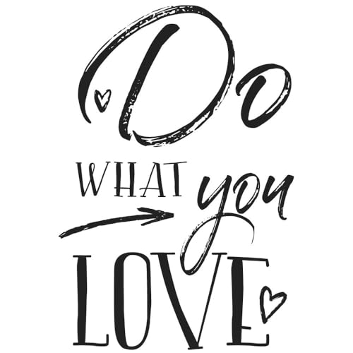 Rayher Hobby 29106000 Holzstempel Do What You Love, 7 x 10 cm, Text mit Aussagekraft, zum Gestalten von Karten u.v.m., Butterer Schrift-Stempel von Rayher