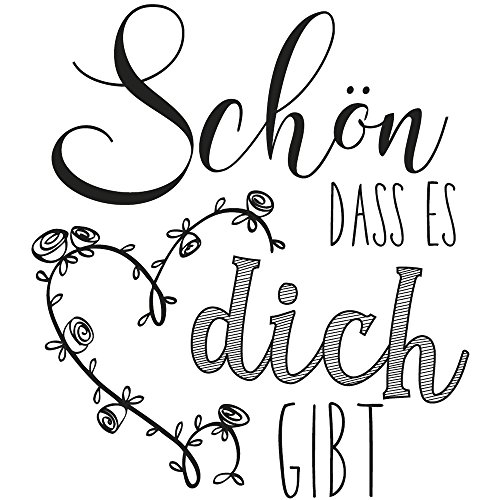 Rayher Hobby 29110000 Holzstempel Schon Dass Dich Gibt, 8 x 9 cm, Text mit Aussagekraft, zum Gestalten von Karten u.v.m., Butterer Schrift-Stempel von Rayher