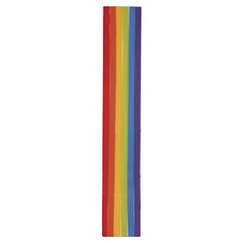 Rayher Wachs-Zierstreifen Regenbogen, 3 Streifen, 20 cm lang, ca. 2,5 cm breit, je Streifen mehrere 1 mm breite Wachszierborten in 6 Farben, Verzierwachs, Wachs zum Kerzen verzieren, 31497000 von Rayher