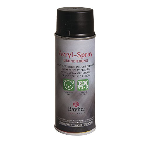 Rayher Hobby 34145576 Acryl-Spray, Acryllack, seidenmatt, Sprühlack für innen und außen, hohe Deckkraft, umweltbewusst spraylackieren, Dose 200 ml (1er Pack), schwarz von Rayher