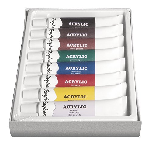 Rayher Hobby 38924000 Künstler-Acrylfarben-Set, 8 Farben, je Tube 12 ml, ideal für Keilrahmen, Papier, Pappe, Malkarton, Pappmaché, Holz, Stein, Beton, für Einsteiger und Profikünstler Rayher Hobby 38924000 Künstler-Acrylfarben-Set, 8 Farben, je Tube 12 ml, ideal für Keilrahmen, Papier, Pappe, Malkarton, Pappmaché, Holz, Stein, Beton, für Einsteiger und Profikünstler von Rayher