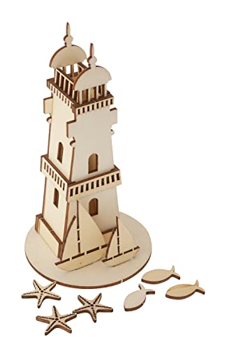 Rayher Hobby Rayher 46229000 Holzbausatz Leuchtturm, sortiert, 25 Teile, SB-Btl 1Stück Rayher Hobby Rayher 46229000 Holzbausatz Leuchtturm, sortiert, 25 Teile, SB-Btl 1Stück von Rayher