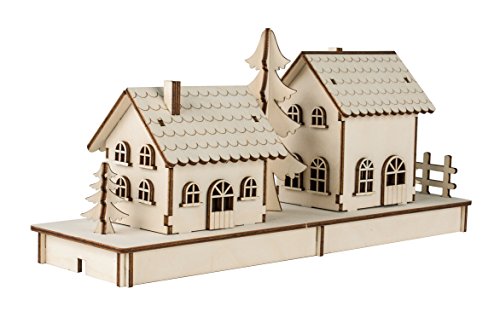 Rayher Holzbausatz Häuschen, 3D-Bausatz Holz, FSC zertifiziert, natur, 31,7x9,4x14cm, Set 52 Teile, 46300000 Rayher Holzbausatz Häuschen, 3D-Bausatz Holz, FSC zertifiziert, natur, 31,7x9,4x14cm, Set 52 Teile, 46300000 von Rayher