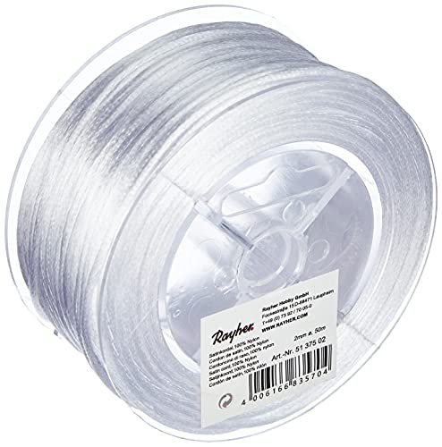 Rayher Hobby 5137502 Satinkordel, 2 mm ø, Rolle 50 m, weiß, Schmuckkordel, Flechtkordel, Schmuckschnur, Satinschnur Rayher Hobby 5137502 Satinkordel, 2 mm ø, Rolle 50 m, weiß, Schmuckkordel, Flechtkordel, Schmuckschnur, Satinschnur von Rayher