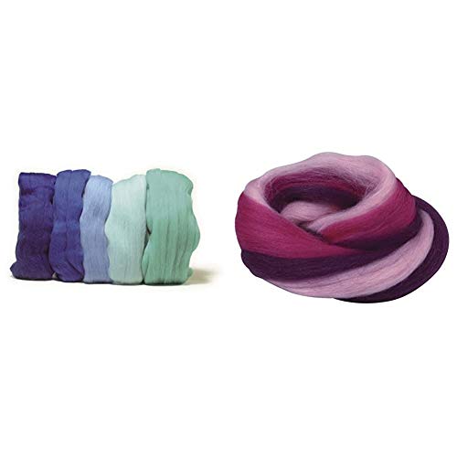 Rayher Hobby 5365100 Filzwolle, Merinowolle, Kammzug & 5366300 Merino-Kammzug Multicolor, Pink/Lila-Töne, 50 g im Band, fein, 21 mic, Filzwolle, Merinowolle, Kammzug, 100% Schafschurwolle zum Filzen Rayher Hobby 5365100 Filzwolle, Merinowolle, Kammzug & 5366300 Merino-Kammzug Multicolor, Pink/Lila-Töne, 50 g im Band, fein, 21 mic, Filzwolle, Merinowolle, Kammzug, 100% Schafschurwolle zum Filzen von Rayher