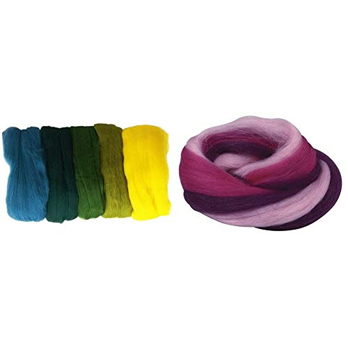 Rayher Hobby 5365300 Filzwolle, Merinowolle, Kammzug & 5366300 Merino-Kammzug Multicolor, Pink/Lila-Töne, 50 g im Band, fein, 21 mic, Filzwolle, Merinowolle, Kammzug, 100% Schafschurwolle zum Filzen Rayher Hobby 5365300 Filzwolle, Merinowolle, Kammzug & 5366300 Merino-Kammzug Multicolor, Pink/Lila-Töne, 50 g im Band, fein, 21 mic, Filzwolle, Merinowolle, Kammzug, 100% Schafschurwolle zum Filzen von Rayher