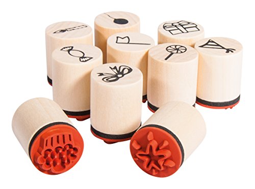 Rayher Hobby 68098000 Set 10 Mini-Holzstempel Celebrate, 2,5cm, 2cmø, Motive rund ums Feiern, zum Gestalten von Karten, Geschenkanhängern… Motivstempel Rayher Hobby 68098000 Set 10 Mini-Holzstempel Celebrate, 2,5cm, 2cmø, Motive rund ums Feiern, zum Gestalten von Karten, Geschenkanhängern… Motivstempel von Rayher