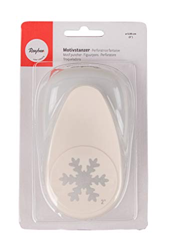 Rayher Hobby 69007000 Motivstanzer Schneeflocke, ø 5,08 cm- 2 Zoll, geeignet für Papier/Karton bis zu 200g/m² von Rayher