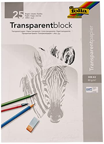 Rayher Hobby 8147900 Transparentpapier, A3, Block 25 Blatt, 80 g/m2 von Rayher