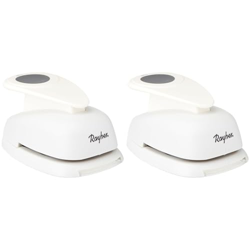 Rayher Hobby 8960500 Motivstanzer Rund/Kreis, ø 4,45 cm- 1 3/4 Zoll, geeignet für Papier/Karton bis zu 200g/m², Transparente (Packung mit 2) von Rayher