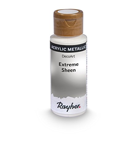 Rayher Hobby Extreme Sheen Metallic-Farbe, silber, Flasche 59 ml, Acrylfarbe metallic, patentierte Rezeptur, 35014606 von Rayher