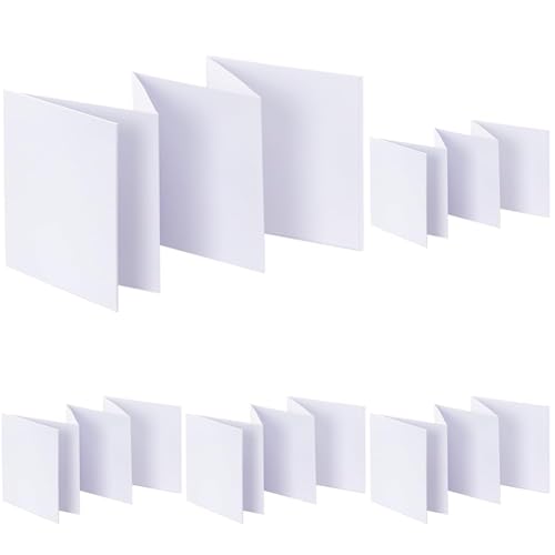 Rayher Hobby Leporello, weiß, 13,5 x 13,5 cm, 250 g/m², Faltbuch, 12 Seiten weiß, blanko, zum Gestalten, inklusive verstärkter Vorder- und Rückseite, 8189100 (Packung mit 5) von Rayher
