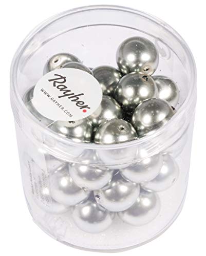 Rayher Hobby Rayher 14403607 Renaissance Glaswachsperlen, 10mm Ø, altsilber, Dose 35Stück Rayher Hobby Rayher 14403607 Renaissance Glaswachsperlen, 10mm Ø, altsilber, Dose 35Stück von Rayher