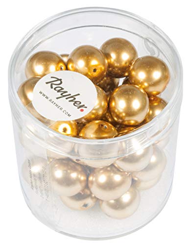 Rayher Hobby Rayher 14403616 Renaissance Glaswachsperlen, 10mm Ø, gold, Dose 35Stück Rayher Hobby Rayher 14403616 Renaissance Glaswachsperlen, 10mm Ø, gold, Dose 35Stück von Rayher