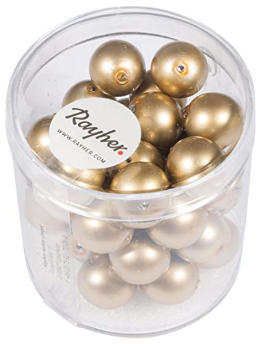 Rayher Hobby Rayher 14449616 Renaissance Glaswachsperlen,matt, 10mm ø, Gold, Dose 35Stück Rayher Hobby Rayher 14449616 Renaissance Glaswachsperlen,matt, 10mm ø, Gold, Dose 35Stück von Rayher
