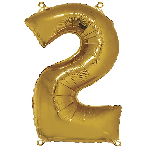 Rayher Hobby Zahl 2 Folien-/ Partyluftballon, gold, 96 cm hoch, für Luft- und Heliumfüllung Rayher Hobby Zahl 2 Folien-/ Partyluftballon, gold, 96 cm hoch, für Luft- und Heliumfüllung von Rayher