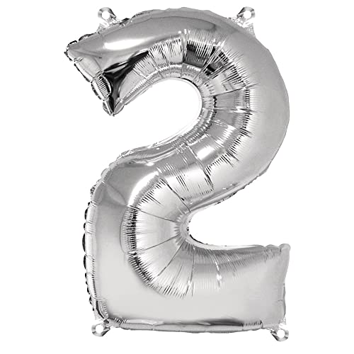 Rayher Hobby Zahl 2 Folien-/ Partyluftballon, silber, 96 cm hoch, für Luft- und Heliumfüllung Rayher Hobby Zahl 2 Folien-/ Partyluftballon, silber, 96 cm hoch, für Luft- und Heliumfüllung von Rayher