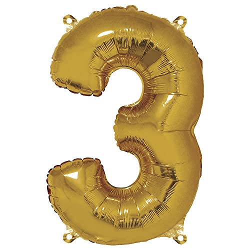 Rayher Hobby Zahl 3 Folien-/ Partyluftballon, gold, 96 cm hoch, für Luft- und Heliumfüllung Rayher Hobby Zahl 3 Folien-/ Partyluftballon, gold, 96 cm hoch, für Luft- und Heliumfüllung von Rayher